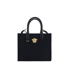 Versace Schwarze Baumwoll-Umhängetasche