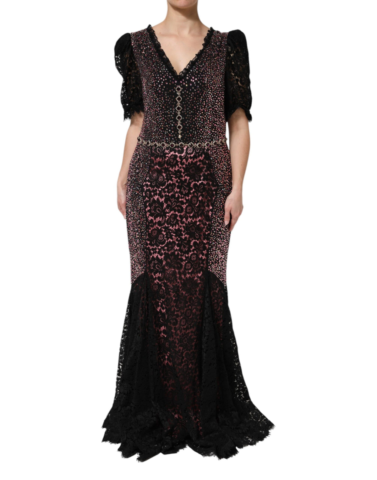 Dolce & Gabbana Multicolor Verziertes Meerjungfrauenkleid Kleid