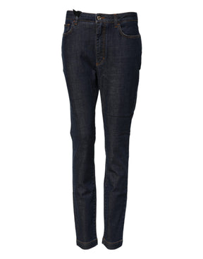 Dolce & Gabbana Blaue Queen Patch AUDREY Mid Waist Denim Jeans