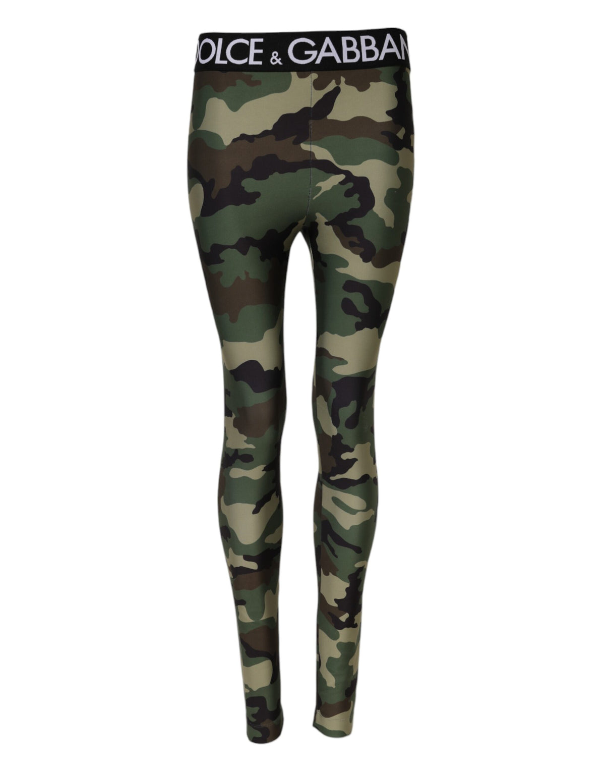 Dolce & Gabbana Multicolor Camouflage DG Taille Leggings Hose