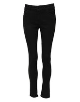 Dolce & Gabbana Schwarze Skinny Denim-Jeans mit mittlerer Taille aus Baumwolle
