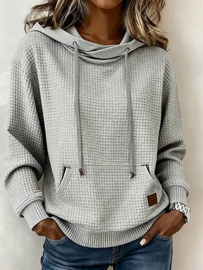 Kuscheliges Winter Hoodie Damen hellgrau warm Loose Fit