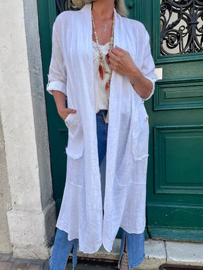 Langer pinker Winter Cardigan – warm, stylish, alltagstauglich