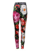 Dolce & Gabbana Multicolor Floral Legging Stretch Taille Hose