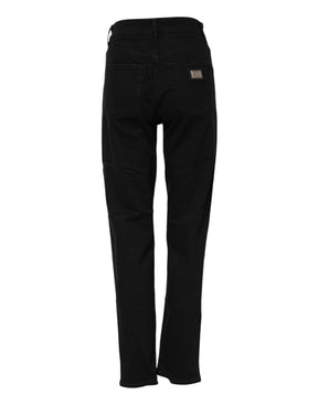 Dolce & Gabbana Schwarze Boyfriend Denim-Jeans aus Baumwolle mit mittlerer Taille