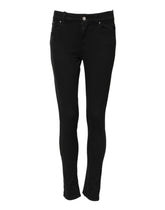 Dolce & Gabbana Schwarze Skinny Denim-Jeans aus Baumwolle mit mittlerer Taille