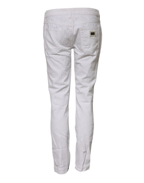Dolce & Gabbana Weiße Denim-Jeans mit mittlerer Taille aus Baumwolle für Frauen