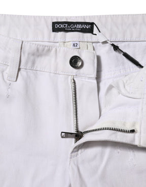 Dolce & Gabbana Weiße Denim-Jeans mit mittlerer Taille aus Baumwolle für Frauen
