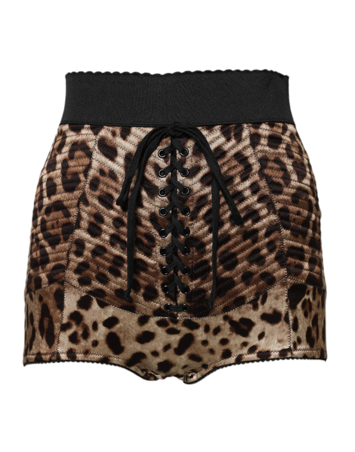 Dolce & Gabbana Braun Leopard Hohe Taille Hot Pants Shorts