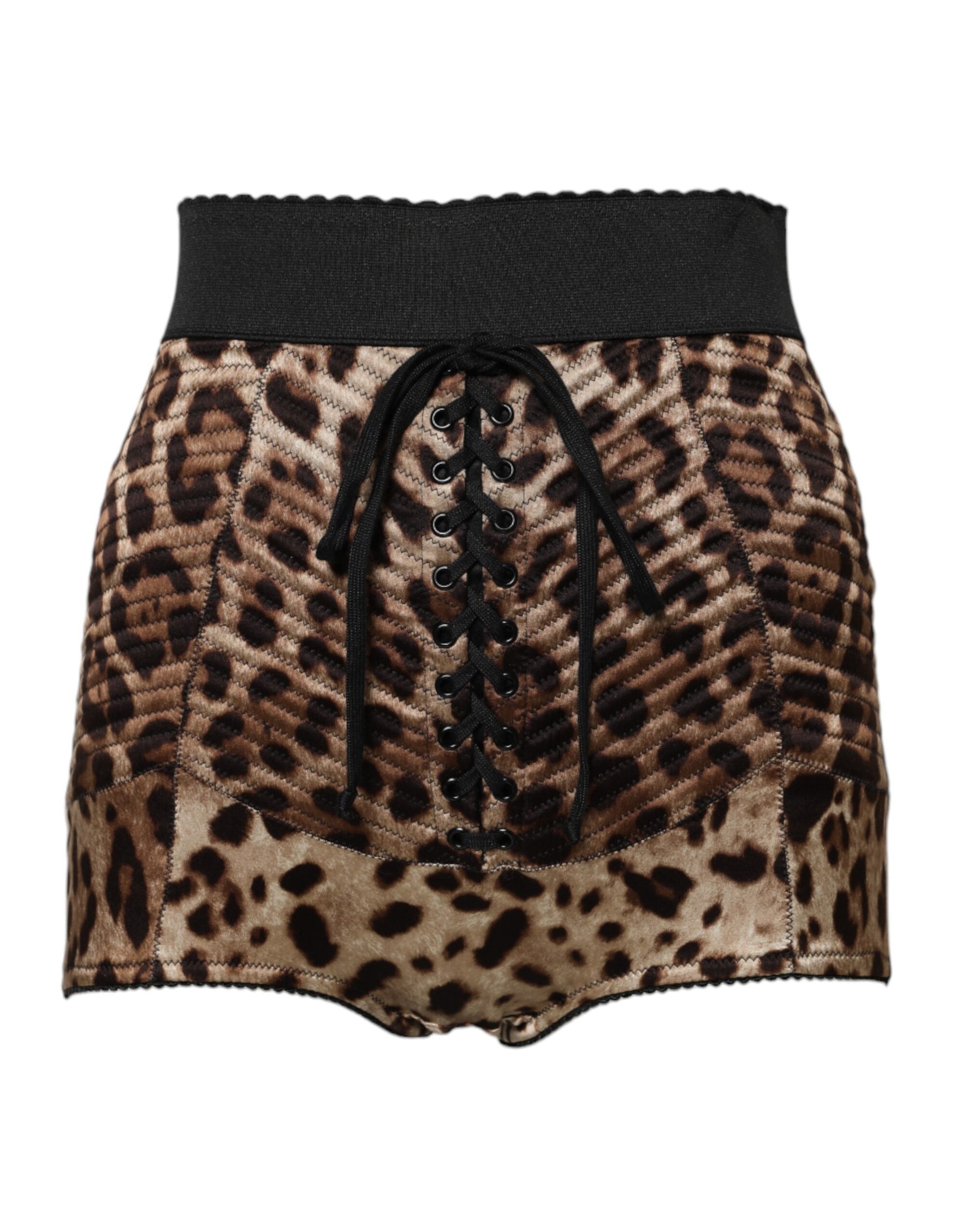 Dolce & Gabbana Braun Leopard Hohe Taille Hot Pants Shorts