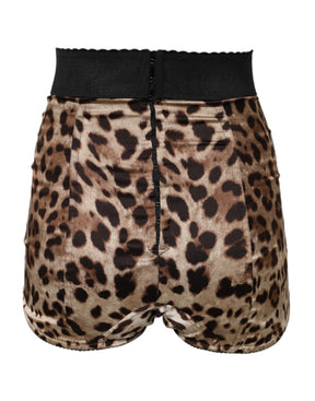Dolce & Gabbana Braun Leopard Hohe Taille Hot Pants Shorts
