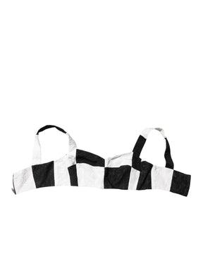 Dolce & Gabbana Schwarz Weiß Beschnittenes Bustier Korsett-BH Top