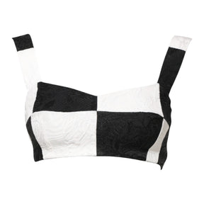 Dolce & Gabbana Schwarz Weiß Beschnittenes Bustier Korsett-BH Top