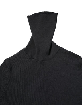 Dolce & Gabbana Schwarzes Kaschmir-Rollkragen-Strickblusentop