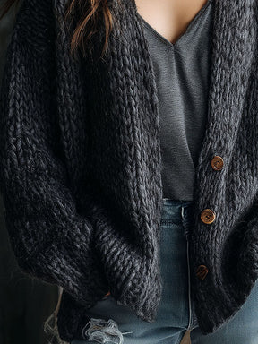 Herbstlicher Grey Long Sleeve Cardigan – Eleganz & Komfort in Einem
