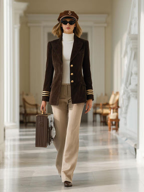 Eleganter Long Sleeve Streifen-Blazer - Ihr stilvoller Herbstbegleiter