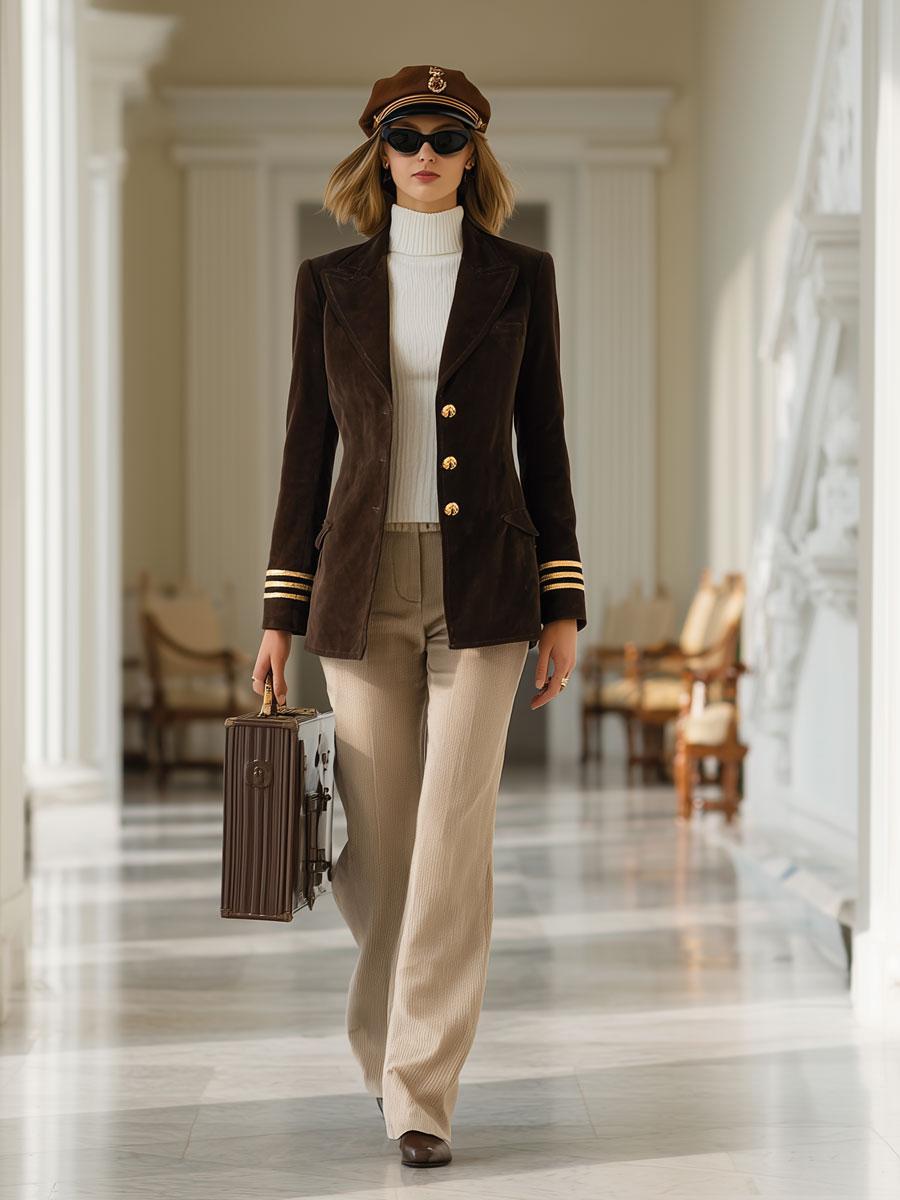 Eleganter Long Sleeve Streifen-Blazer - Ihr stilvoller Herbstbegleiter