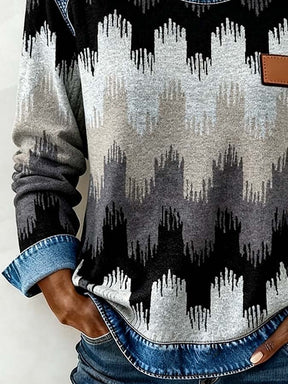 Kuschelwarmer Patchwork Winterpullover für Damen S-5XL