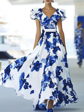 Ärmelloses Maxikleid mit floralem Druck - Frühlingsfrische Eleganz & Komfort