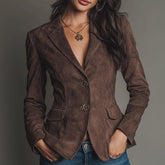 Eleganter Winter Blazer schokobraun tailliert für Damen