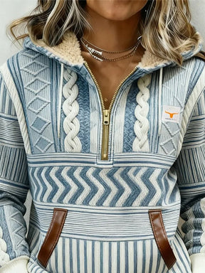 Kuschelige Damen Winter Hoodie Jacke mit Teddyfutter