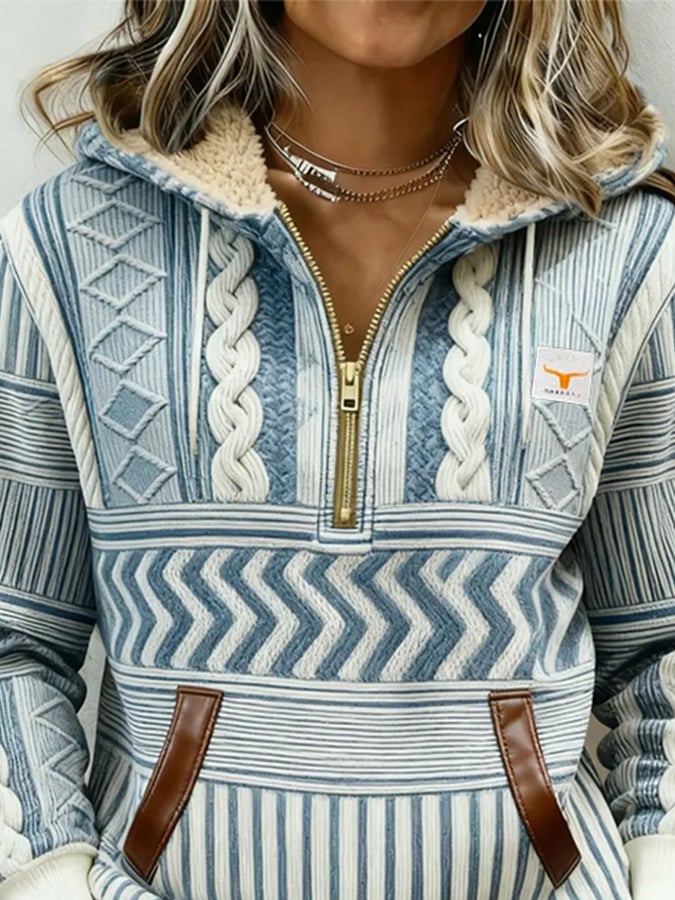 Kuschelige Damen Winter Hoodie Jacke mit Teddyfutter