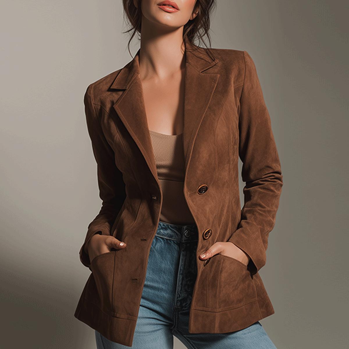 Special Long Sleeve Plain Lapel Blazer: Eleganter Herbstsbegleiter in Top-Qualität