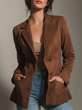 Special Long Sleeve Plain Lapel Blazer: Eleganter Herbstsbegleiter in Top-Qualität