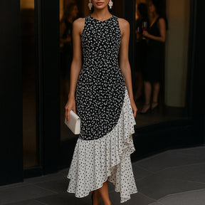 Floral Print Ärmelloses Midi-Kleid - Perfekt für jeden Herbstsanlass