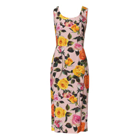 Dolce & Gabbana Multicolor Floral Knielanges Etuikleid