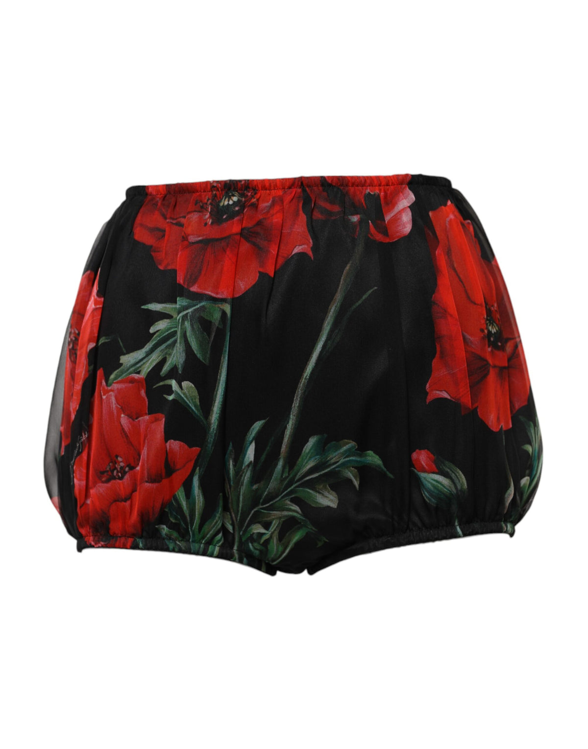 Dolce & Gabbana Schwarz Floral Hohe Taille Frauen Hot Pants Shorts