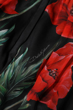 Dolce & Gabbana Schwarz Floral Hohe Taille Frauen Hot Pants Shorts