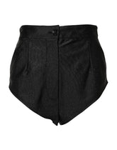 Dolce & Gabbana Schwarze Viskose hoch taillierte Hot Pants Shorts