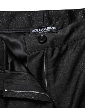 Dolce & Gabbana Schwarze Viskose hoch taillierte Hot Pants Shorts