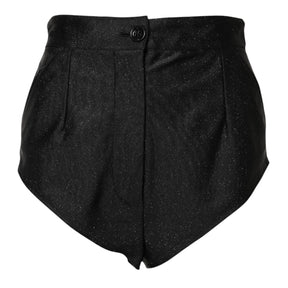 Dolce & Gabbana Schwarze Viskose hoch taillierte Hot Pants Shorts