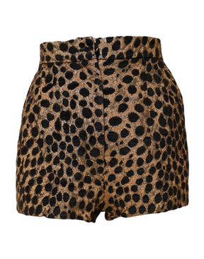 Dolce & Gabbana Braune Leoparden-Hotpants mit hoher Taille Shorts