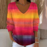 Showy V-Neck Long Sleeve Top: Eleganter Herbstsbegleiter für jeden Anlass