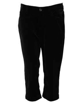 Dolce & Gabbana Schwarze Baumwoll-Skinny-Capri-Cropped-Denim-Jeans