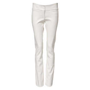 Dolce & Gabbana Weiße Polyurethan-Hose mit hoher Taille und konisch zulaufender Hose