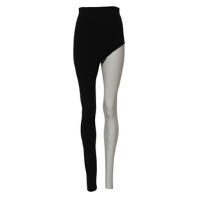 Dolce & Gabbana Schwarze einbeinige Hose aus Wolle mit hoher Taille