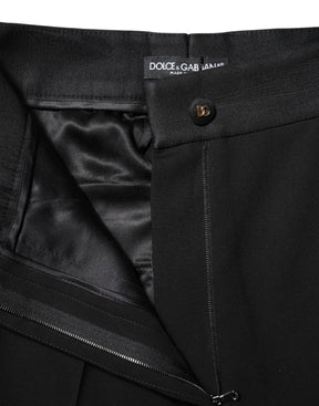 Dolce & Gabbana Schwarze Skinny-Hose mit hoher Taille aus Wolle