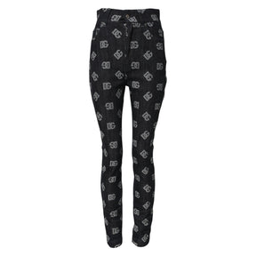 Dolce & Gabbana Schwarze DG Logo High Waist Skinny Denim Jeans