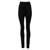 Dolce & Gabbana Schwarze Nylonhose mit hoher Taille Skinny Leggings