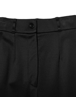 Dolce & Gabbana Schwarze Nylonhose mit hoher Taille Skinny Leggings