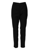 Dolce & Gabbana Schwarze taillierte Hose aus Wolle
