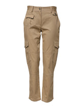 Dolce & Gabbana Beige Mid Waist Cargo Tapered Pants