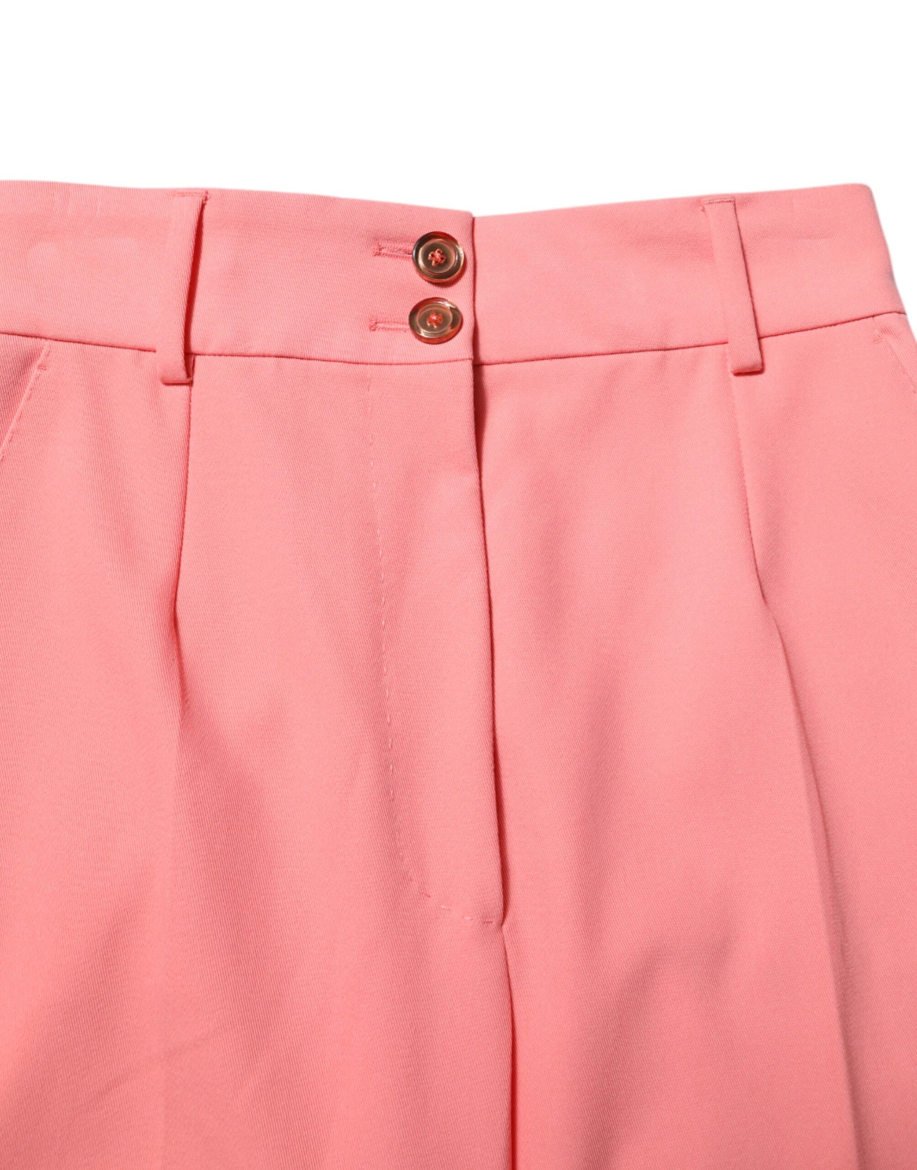Dolce & Gabbana Pinke konisch zulaufende Kleiderhose mit hoher Taille