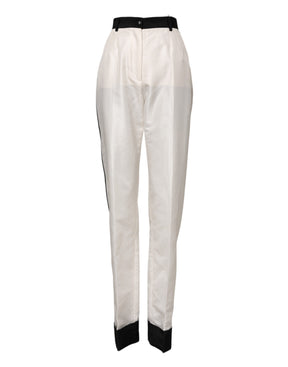 Dolce & Gabbana Weiße Straight Dress Hose mit hoher Taille