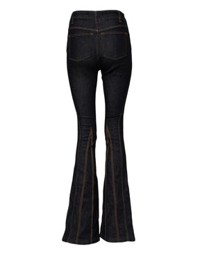 Dolce & Gabbana Schwarze Bootcut-Denim-Jeans aus Baumwolle mit mittlerer Taille