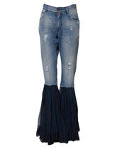 Dolce & Gabbana Blaue Denim-Jeans mit hoher Taille aus Baumwolle